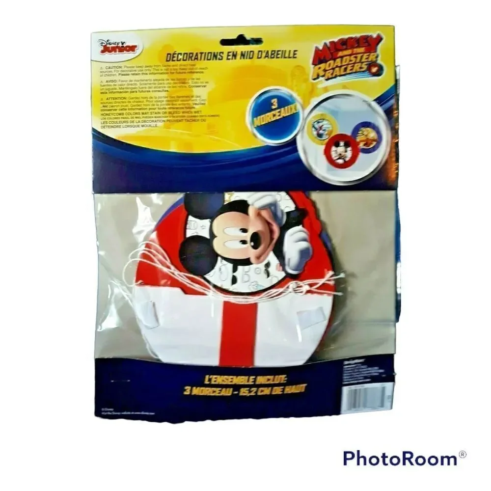 🌼🌼Disney Junior Mickey and the Roadster Racers honeycomb decos  NWT🌼🌼